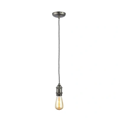 Image of Inlight Dale E27 Pendant Cord Set Pewter &amp; Black