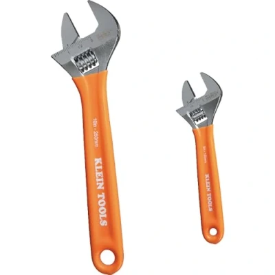 Image of Klein Tools D5072 Adjustable Wrench Set, 6 Inch and 10 Extra Capacity Forged Steel Wrenches, SAE Metric Scales, 2 Piece