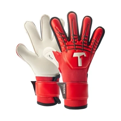 Image of T1TAN Red Beast Junior 3.0 (FP) Kids Football Gloves with Outseam Finger Protection for Future Professionals, Size 4