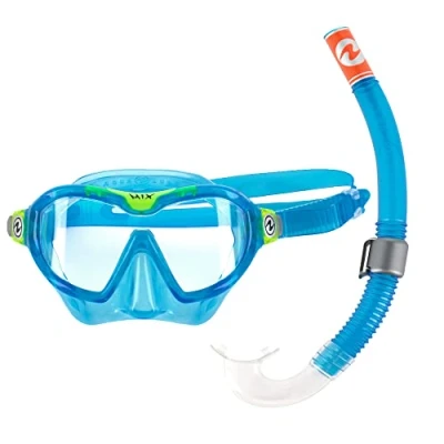 Image of AQUALUNG Combo Mix Diving Mask Snorkel, Children Aged 4 Years and Older, Suitable for Scuba Diving, Snorkeling, with UV Protection Silicone Gaskets, Anti fog leak Lenses, Boys &amp; Girls