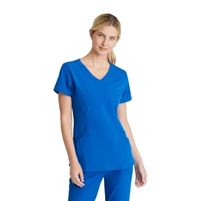 Image of BARCO Skechers Vitality Charge Scrub Top for Women V Neck Medical Top, 4 Way Stretch Women&#039;s New Royal, M