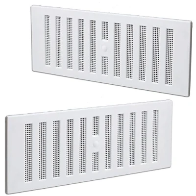 Image of 2X White 9&quot; x 3&quot; Adjustable Flyscreen Vents Hit &amp; Miss Air Vent Cover/Ventilator/Grille