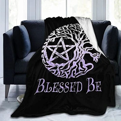 Image of ZQBDFC Triple Moon Witch Goddess Wicca Pentacle Ultra Soft Micro Fleece Blanket Throw Fit Couch Bed Sofa All Season Light Weight Living Room, One_color, 50&#039;&#039;x40&#039;&#039; for Kids
