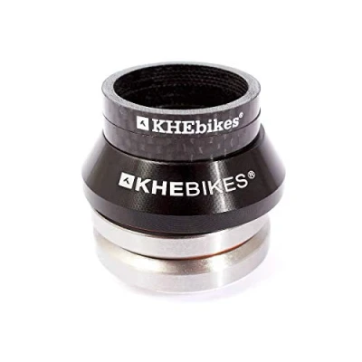 Image of KHEbikes KHE BMX Industrial Bearing Headset Black 2 Carbon Spacer Laser Logo Only 78 g