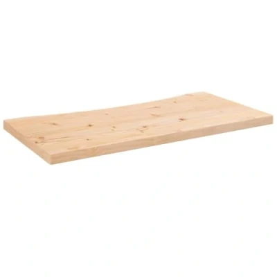 Image of vidaXL Solid Pine Wood Untreated Desk Top 80x40x2.5 cm Handmade with Live Edge, Rustic for Office Table, Drawing Desk, Study Writing Coffee Table