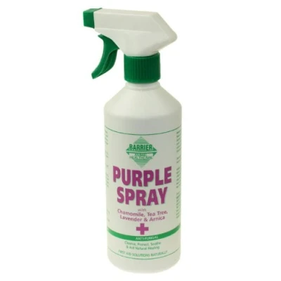 Image of William Hunter Equestrian Barrier Purple spray (500ml) Antibacterial, antifungal, antiviral for wounds, cuts, abrasions bites etc.