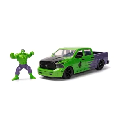 Image of Jada MARVEL 2014 RAM 150 WITH HULK FIGURE 1:24, Green/Purple
