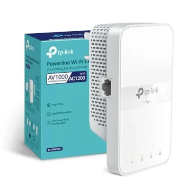 Image of TP Link AV1000 Gigabit Passthrough Powerline ac Wi Fi Kit, Dual Band Speed Up to 1200 Mbps, Extender/ Booster, Auto Sync, No Configuration Required (TL WPA7617)