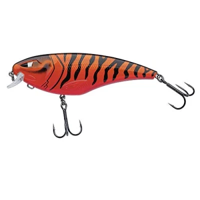 Image of Berkley Zilla Flanker, Fishing Hook, Hard Lures, Floating Shallow Running Wobbler with Fusion 19 Treble Hooks Lead Free PredatorFishing, Pike, Unisex, Red Tiger, 29g 110mm