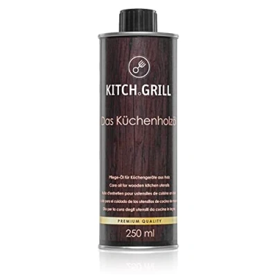 Image of KitchGrill The Kitchen Wood Oil, 250 ml, Natural Care for Chopping Boards and Wooden Utensils, Food Safe Made in Germany
