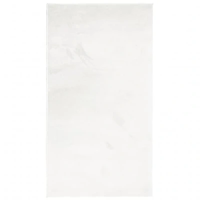 Image of vidaXL OVIEDO Cream Rug Low Pile Polyester Area Mat, Soft Teddy Texture, Easy Clean, Versatile Modern Decor for Living Room/Bedroom/Office, 60x110 cm