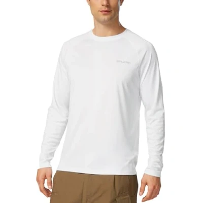 Image of BALEAF Men&#039;s UPF 50+ UV Sun Protection Long Sleeve T Shirts Outdoor Hiking Walking Rash Guard Quick Dry Lightweight White XL