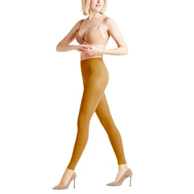 Image of FALKE Women&#039;s Pure Matt 50 DEN W LE Semi Opaque Plain 1 Pair Leggings, Yellow (Marigold 1227), M