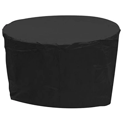 Image of Oxbridge Black Medium Round Outdoor Garden Patio Furniture Set Cover 1.86m x 1m / 6.2ft 3.3ft 5 YEAR GUARANTEE