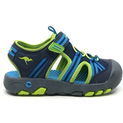 Image of KangaROOS Men&#039;s K Trek Trail Sandal, dk Navy/Lime, 5.5 UK