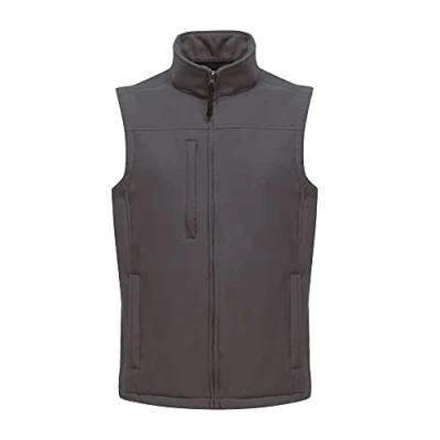 Image of Regatta Professional Men&#039;s Flux Water Repellent Softshell Bodywarmer Gilet Jacket, Seal Grey, size Medium
