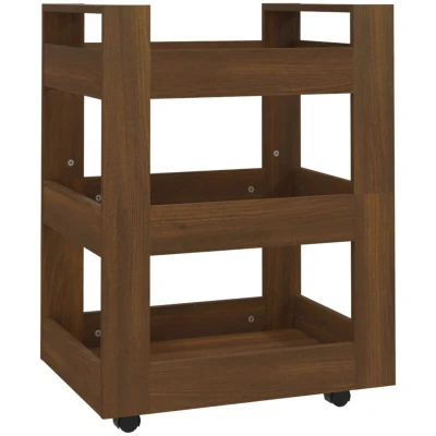 Image of vidaXL Kitchen Trolley Brown Oak 60x45x80 cm Engineered Wood