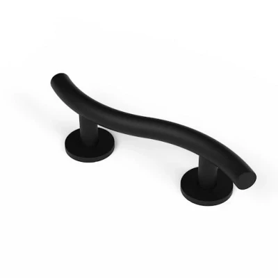Image of NymaSTYLE Luxury Matt Black Curved Grab Rail with Concealed Fixings 355mm 311635/MB