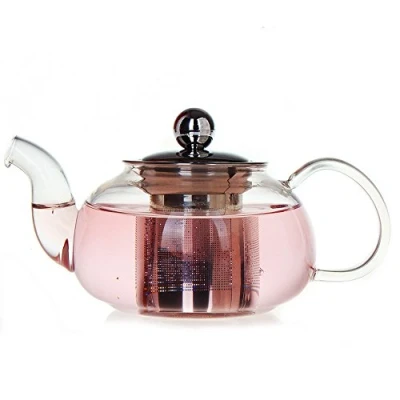 Image of TAMUME 1L Glass Teapot with Stainless Steel Strainer and Cap Upgraded Design Thickened Boroscilicate