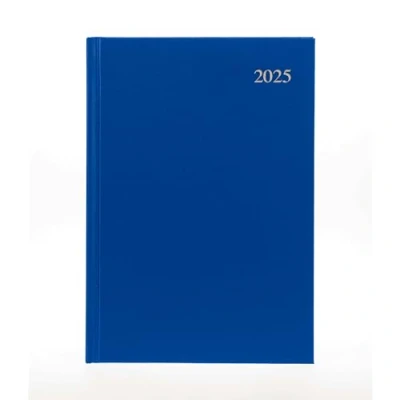 Image of Collins Essential 2025 Business Diary A4 Week to View Planner with Leathergrain Hardback Cover Blue ESSA43.60 25
