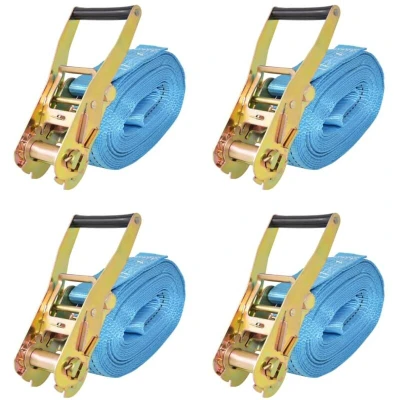 Image of vidaXL Ratchet Tie Down Straps 4 pcs Tonnes 8mx50mm Blue