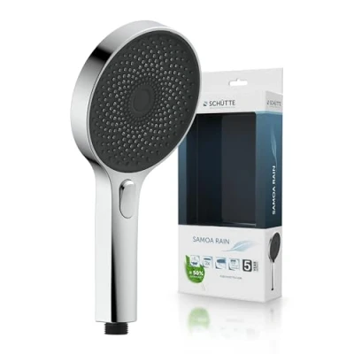 Image of SCHÜTTE Samoa RAIN Hand Shower Velvet Jet Technology Head with Over 300 Nozzles 3 Adjustable Types Anti Limescale for The Black