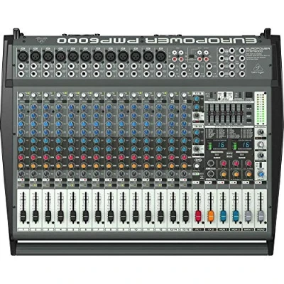 Image of Behringer EUROPWER PMP6000 1600 Watt 20 Channel Powered Mixer with Dual Multi FX Processor and FBQ Feedback Detection System