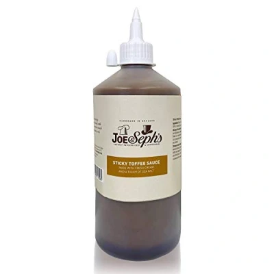 Image of Joe &amp; Sephs Sticky Toffee caramel sauce (1x1kg) 1 Star Great Taste Award, drizzle, ice cream sauce, for coffee, vegetarian, home baking, cakes