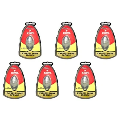 Image of Kiwi Express Shoe Shine Sponge, Neutral, 0.2 fl oz (pack of 6), Multicolour, One Size