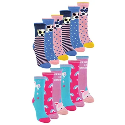 Image of 12 Pair Multipack Kids Novelty Bamboo Trainer Socks Sock Snob Breathable Low Cut with Fun Designs