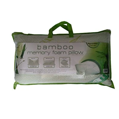 Image of AR Textile Luxury Bamboo Memory Foam Pillows with Removable Cover, Medium Firm Support, Orthopedic Pain Relief (Pack of 4)