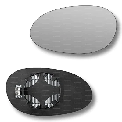 Image of Less4spares Replacement Wing Mirror Glass Left Compatible with Smart City Coupe, Fortwo, Roadster 1998 2007 CLIP ON Passnager Near Side N/S Heated Convex