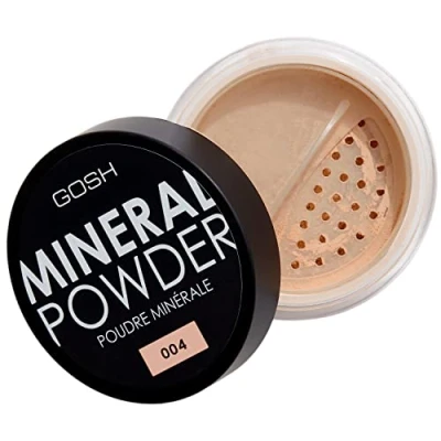 Image of GOSH Mineral Powder, Vegan, Loose Fixation Powder with Minerals for All Skin Types, Matte &amp; Long Lasting a Flawless Complexion, No Mask Effect, Medium to High Coverage, 004 Natural