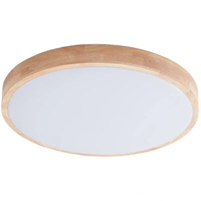 Image of Lindby Smart LED ceiling light Innes wood Ø51cm RGB CCT Tuya
