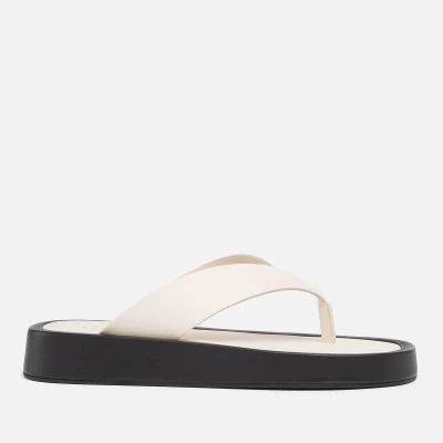 Image of ALOHAS Women&#039;s Overcast Leather Toe Post Sandals Ivory UK 3.5