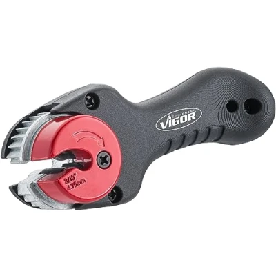 Image of Vigor V6917 Ratchet Pipe Cutter for Brake Lines Diameter 4.75 mm Length 110 Black/Red