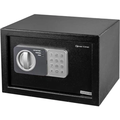 Image of Genie Hand Electronic Home Safe with Key and Combination Lock, High Security Money Box for Cabinet B Class Lock Anti Bounce Technology