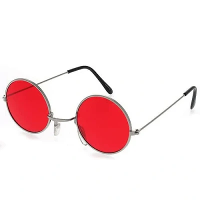 Image of Jokeshop Red Round Lennon Glasses Ozzy Festival Sunglasses Hippy Hippie 70s 80s Fancy Dress