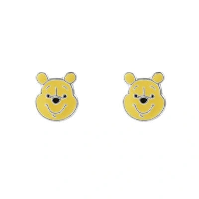 Image of Disney Winnie The Pooh Sterling Silver Enamel Stud Earrings