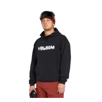 Image of Volcom Men&#039;s Essential Hooded Snowboard Riding Fleece Hoodie Sweatshirt, Black, XL