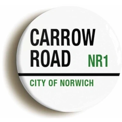 Image of Ozorath Carrow Road City of Norwich NR1 Button Badge (1inch / 25mm diameter)