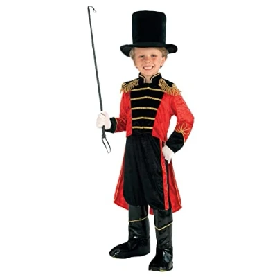 Image of Bristol Novelty CC288 Ring Master Costume Set for Kids Red and Black Fancy Dress, 5 7 Years