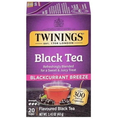Image of Twinings Premium Blackcurrant Breeze Black Tea, 20 Tea Bags