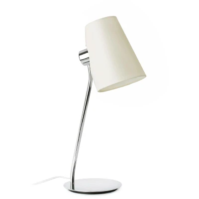 Image of Lupe 1 Light Table Lamp Chrome with White Shade, E27