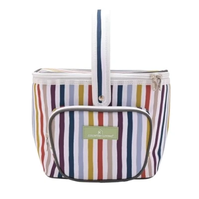 Image of Widdop Country Living Insulated Lunch Picnic Bag for Accessories Cutlery Set Plates Cups Stylish Summer Outdoor Tableware BBQ