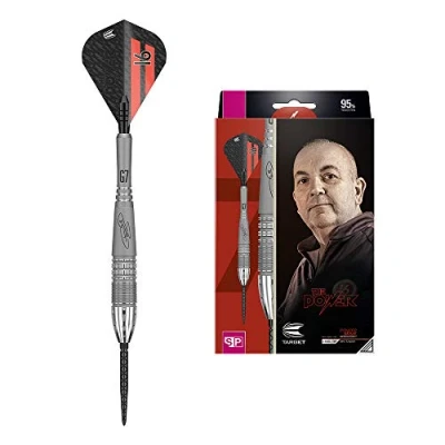 Image of Target Darts Phil Taylor Steel Tip Darts, 26G Power 9 Five G7 95% Tungsten, Swiss Point Player Edition Set Pro Accessories, Dart Set, Professional