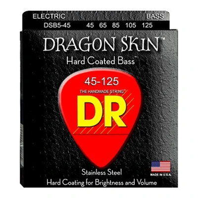 Image of DR Strings DRAGON SKIN™ CLEAR Coated Bass Strings: 5 String Medium 45 125