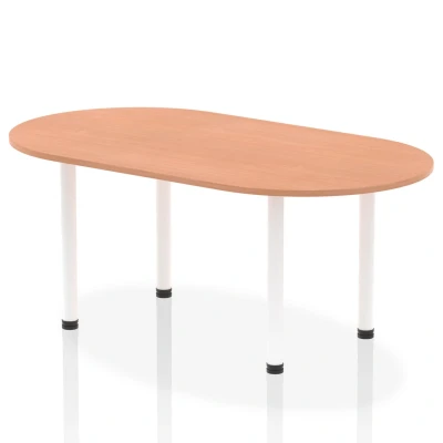 Image of Impulse 1800mm Boardroom Table Beech Top White Post Leg