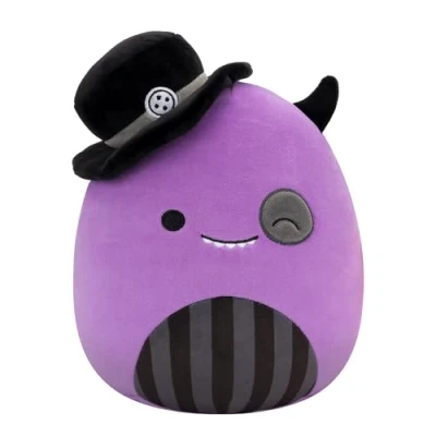 Image of Squishmallows Original 7.5 Inch Halloween Earworm the Winking Purple Monster