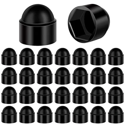 Image of oumuik M10 17mm Plastic Dome Hex Head Bolt Nut Protection Caps Cover Hexagon 30PCS Blac